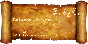Balaton Ákos névjegykártya