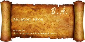 Balaton Ákos névjegykártya