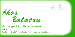 akos balaton business card