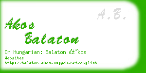 akos balaton business card